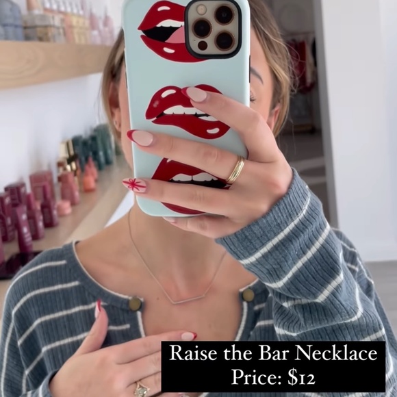 NWOT Lash Next Door Silver Raise the Bar Necklace - Picture 1 of 4